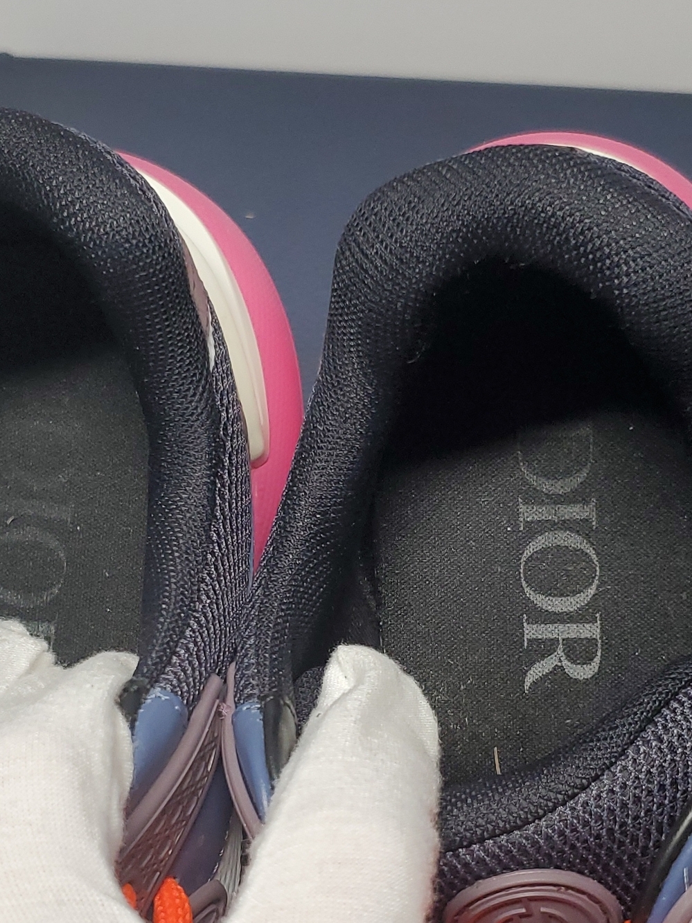Authentic Dior Multicolor Runner Sneakers Pink Sole & Orange Laces Size 39 - Picture 9 of 12